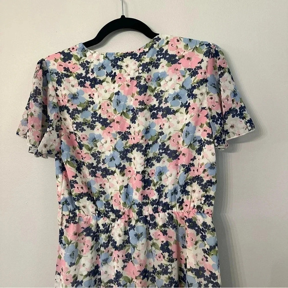 NWT Pretty Garden Women's Boho Ruffle Floral Summer V-Neck Faux Wrap Dress Sz Md - Picture 6 of 9